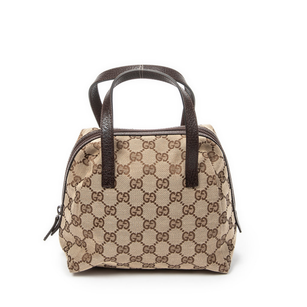 Handbag Mini Bowling Bag Beige Monogrammed Canvas