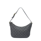 Shoulder Bag Pochette Hobo Black Monogrammed Denim Canvas