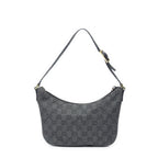 Shoulder Bag Pochette Hobo Black Monogrammed Denim Canvas