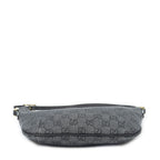 Shoulder Bag Pochette Hobo Black Monogrammed Denim Canvas