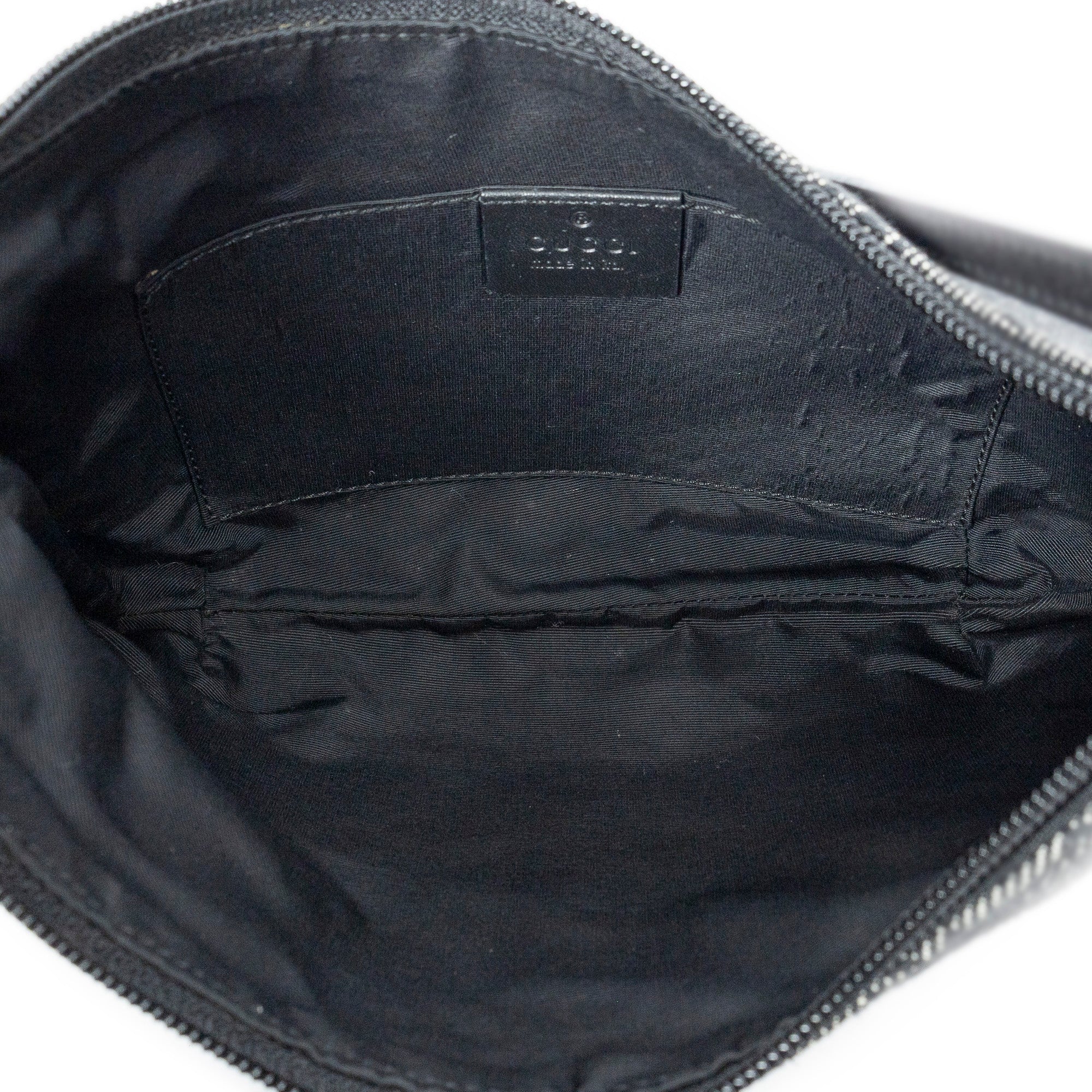 Shoulder Bag Pochette Hobo Black Monogrammed Denim Canvas