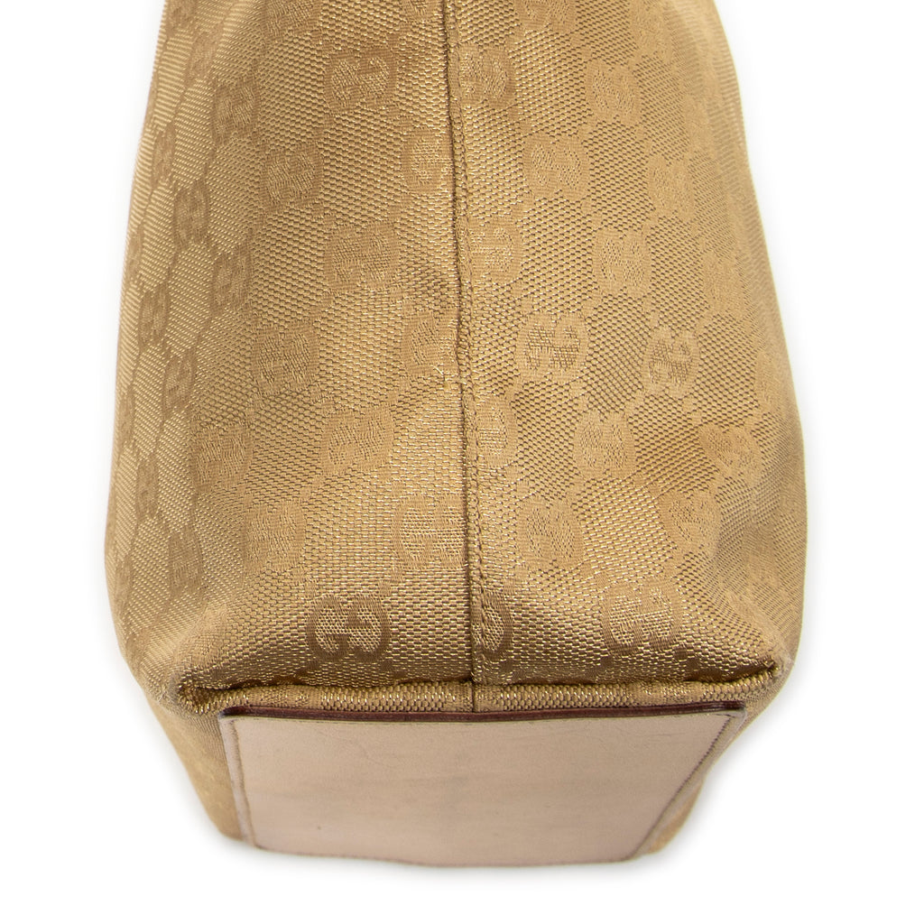 Shoulder Bag Small Bucket Tote Bronze Monogrammed Canvas