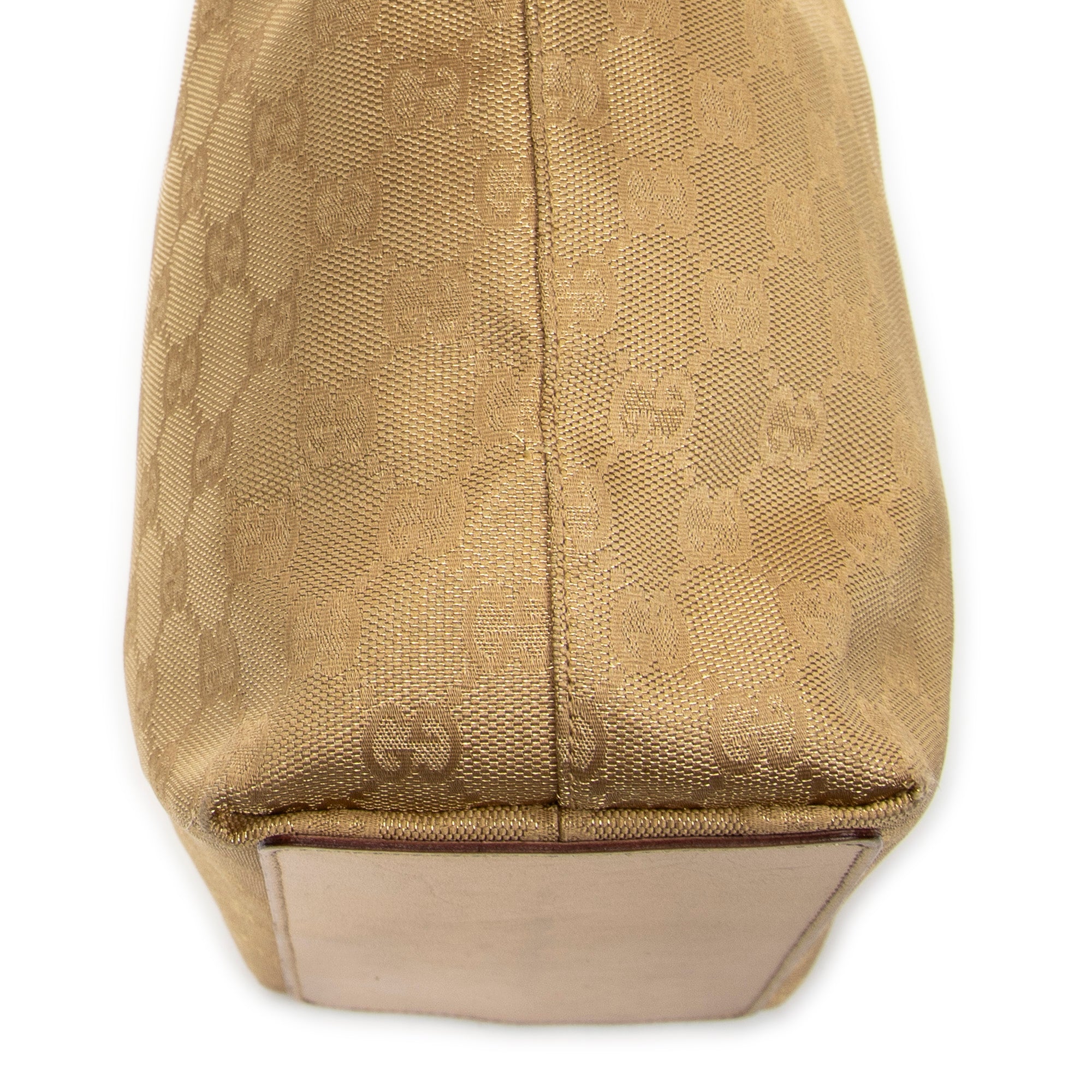 Shoulder Bag Small Bucket Tote Bronze Monogrammed Canvas