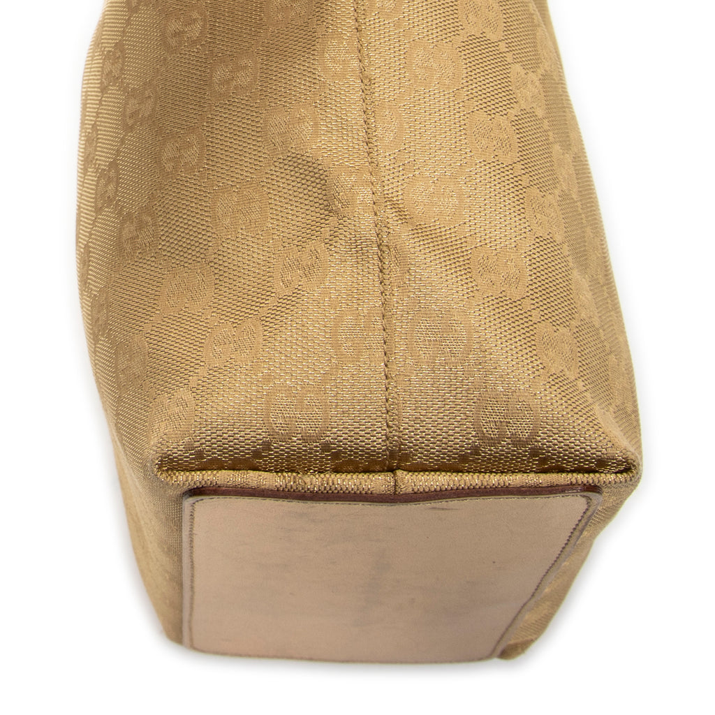 Shoulder Bag Small Bucket Tote Bronze Monogrammed Canvas
