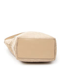 Shoulder Bag Bucket Tote Beige Monogrammed Canvas