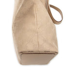 Shoulder Bag Bucket Tote Beige Monogrammed Canvas