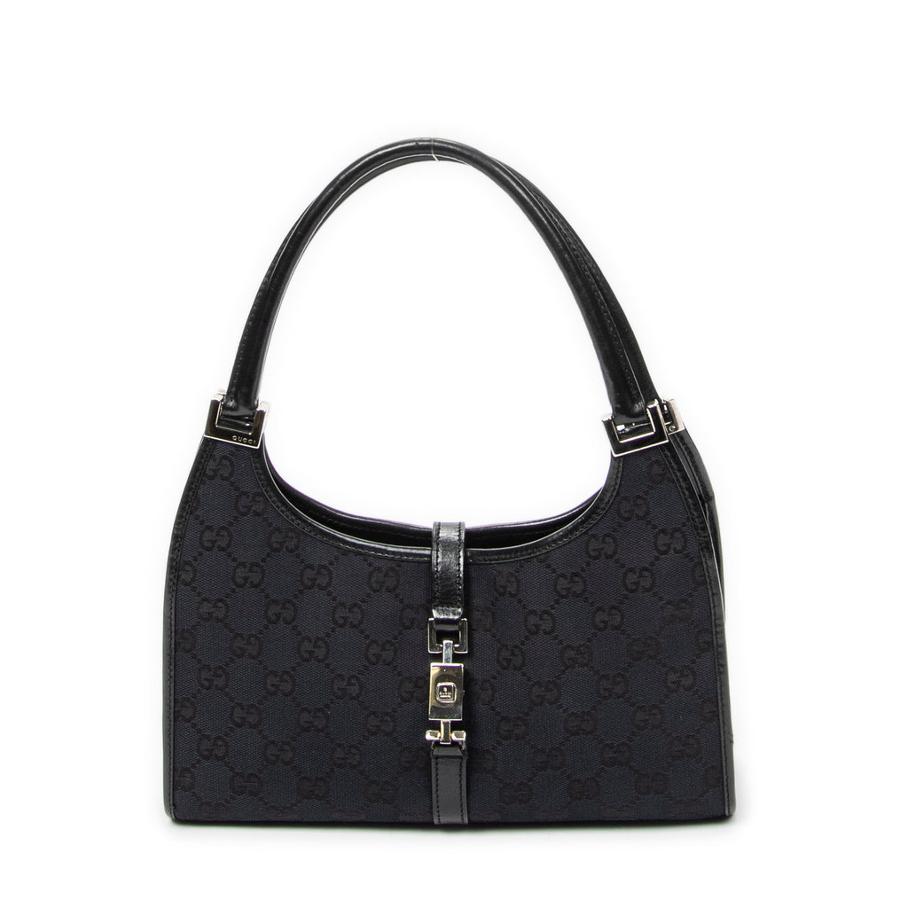Shoulder Bag Small Bardot Tote Black Monogrammed Canvas