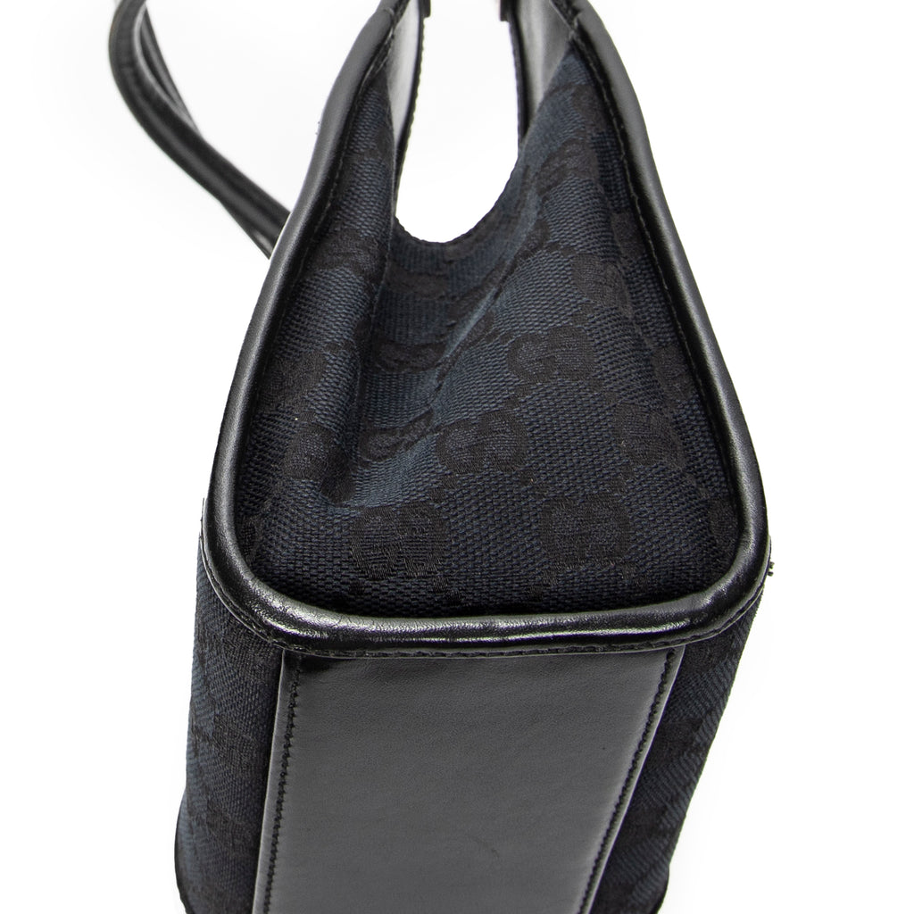Shoulder Bag Small Bardot Tote Black Monogrammed Canvas