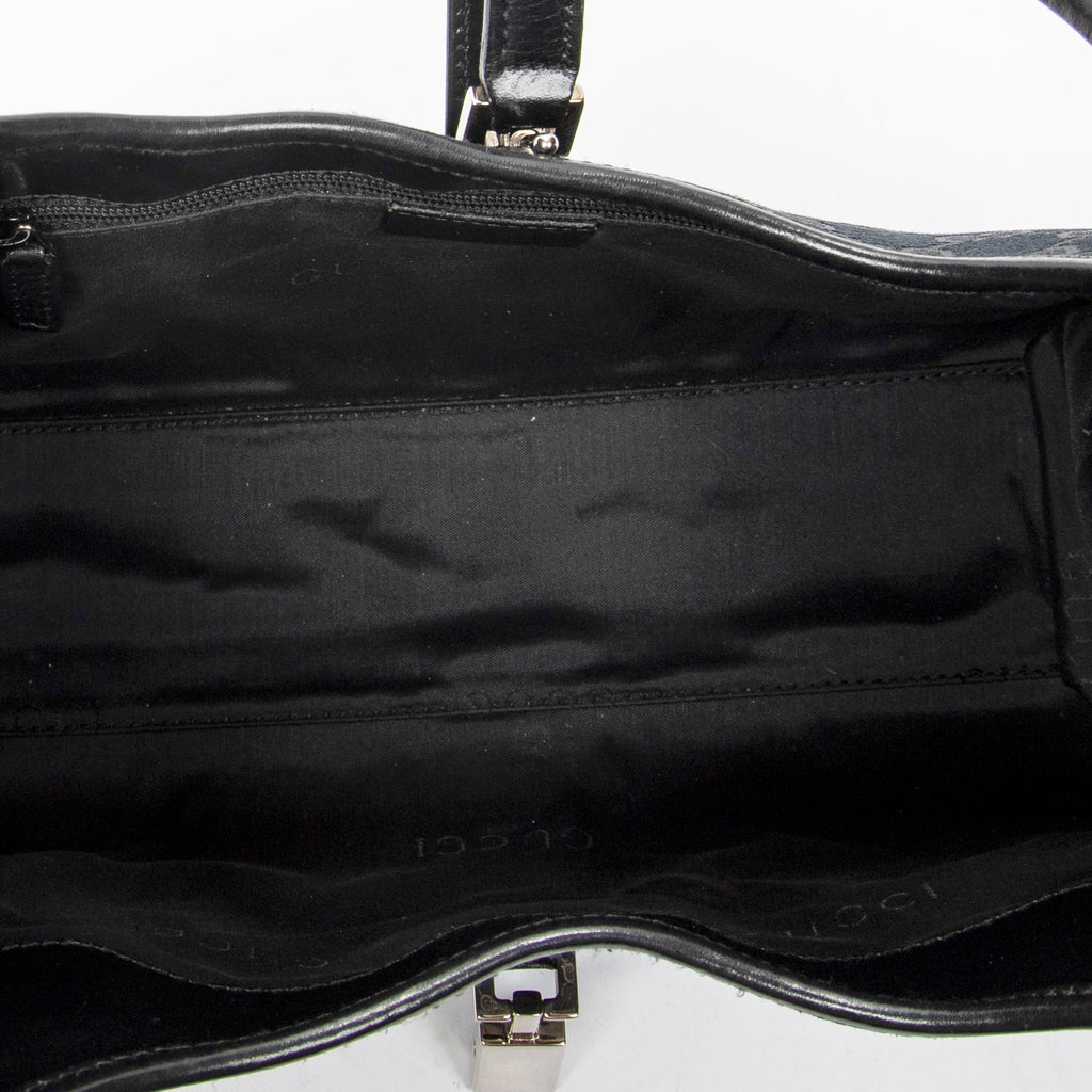 Shoulder Bag Small Bardot Tote Black Monogrammed Canvas