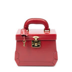 Handbag Lady Lock Vanity Bag Red Smooth Calfskin Leather