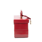 Handbag Lady Lock Vanity Bag Red Smooth Calfskin Leather
