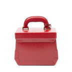 Handbag Lady Lock Vanity Bag Red Smooth Calfskin Leather