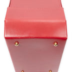 Handbag Lady Lock Vanity Bag Red Smooth Calfskin Leather