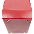 Handbag Lady Lock Vanity Bag Red Smooth Calfskin Leather