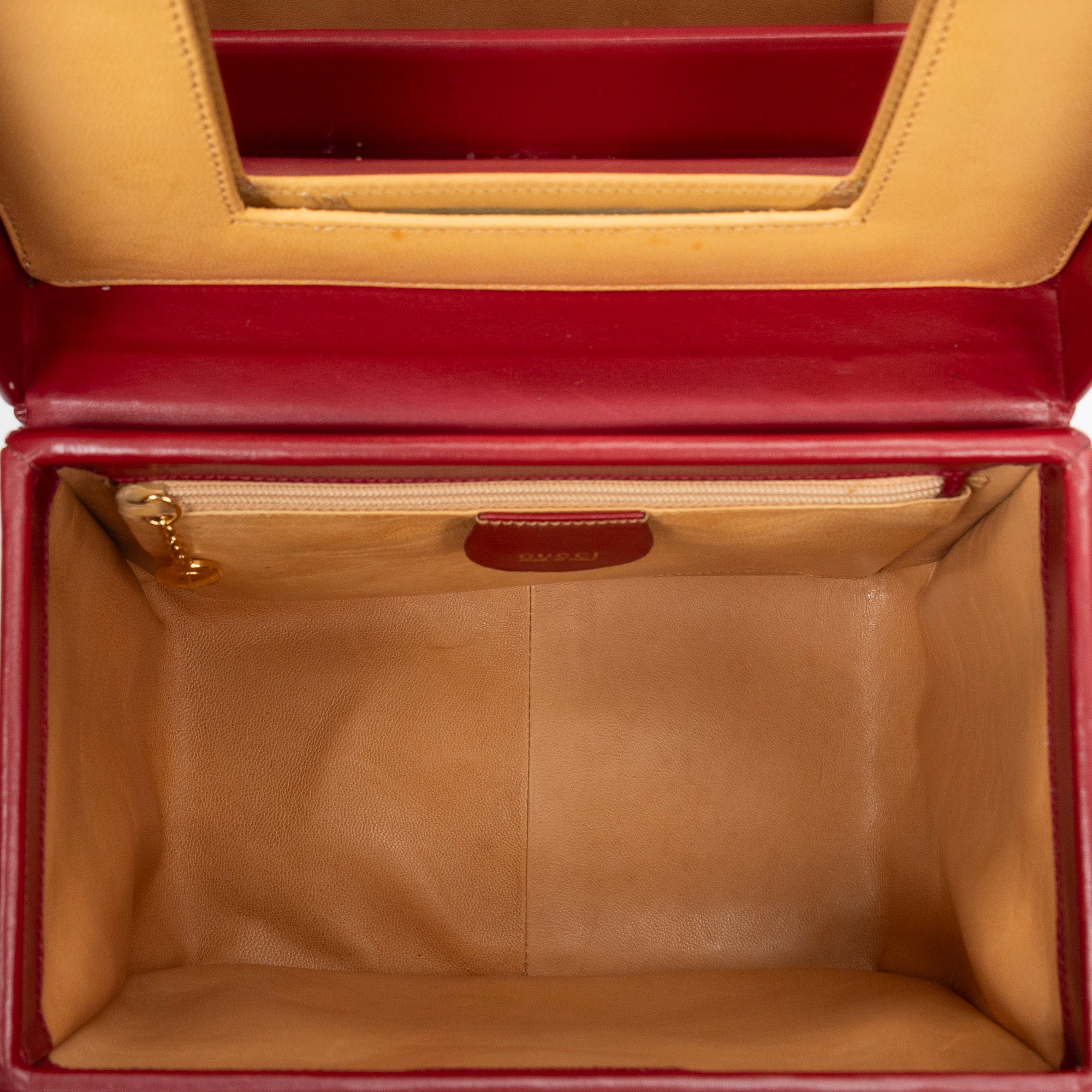 Handbag Lady Lock Vanity Bag Red Smooth Calfskin Leather