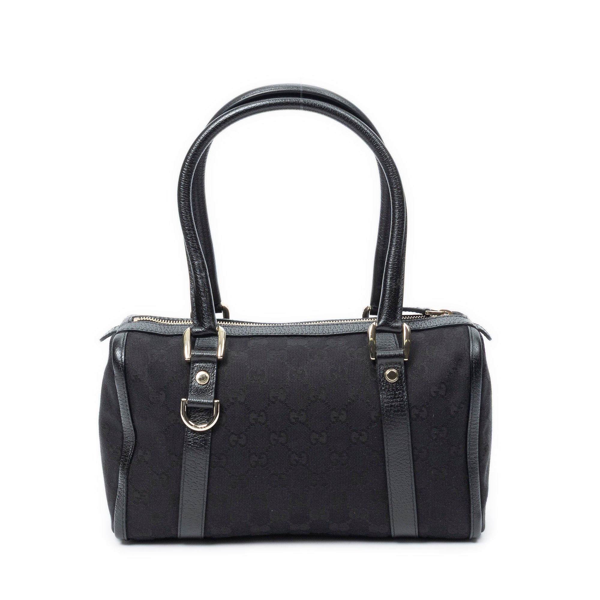 Shoulder Bag Abbey Boston Black Monogrammed Canvas
