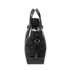 Shoulder Bag Horizontal Belt Tote Black Monogrammed Canvas