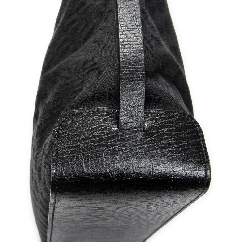 Shoulder Bag Horizontal Belt Tote Black Monogrammed Canvas