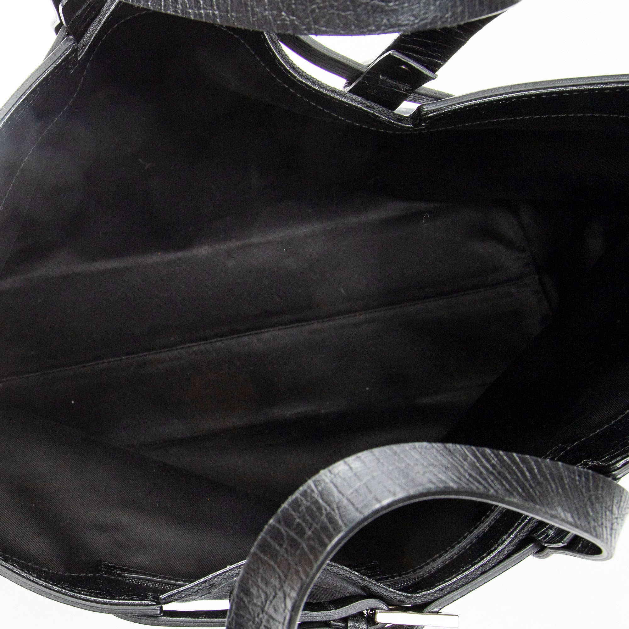 Shoulder Bag Horizontal Belt Tote Black Monogrammed Canvas
