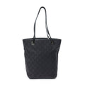 Shoulder Bag Bucket Tote Black Monogrammed Canvas