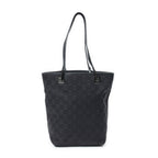 Shoulder Bag Bucket Tote Black Monogrammed Canvas