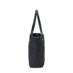 Shoulder Bag Bucket Tote Black Monogrammed Canvas