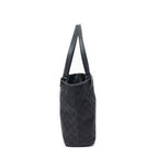 Shoulder Bag Bucket Tote Black Monogrammed Canvas