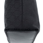 Sac bandoulière seau cabas en toile monogrammée noire