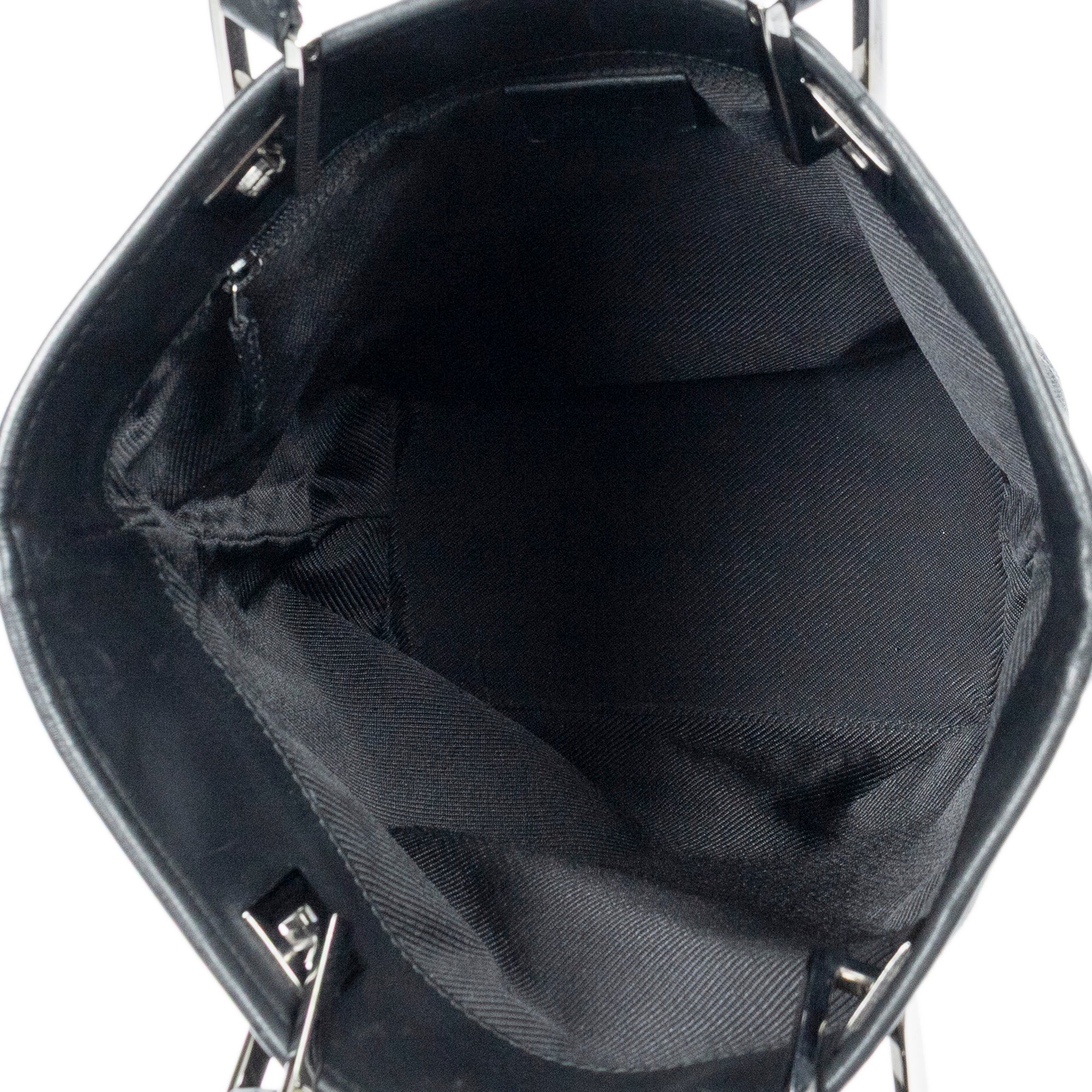 Shoulder Bag Bucket Tote Black Monogrammed Canvas
