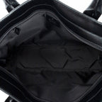 Shoulder Bag Zip Shopping Tote Black Monogrammed Canvas