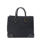 Shoulder Bag Nailhead Tote Black Monogrammed Canvas