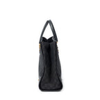 Shoulder Bag Nailhead Tote Black Monogrammed Canvas