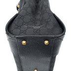 Shoulder Bag Nailhead Tote Black Monogrammed Canvas