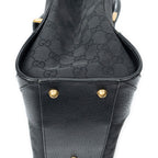 Shoulder Bag Nailhead Tote Black Monogrammed Canvas