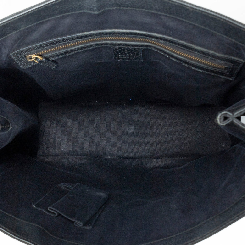 Shoulder Bag Nailhead Tote Black Monogrammed Canvas