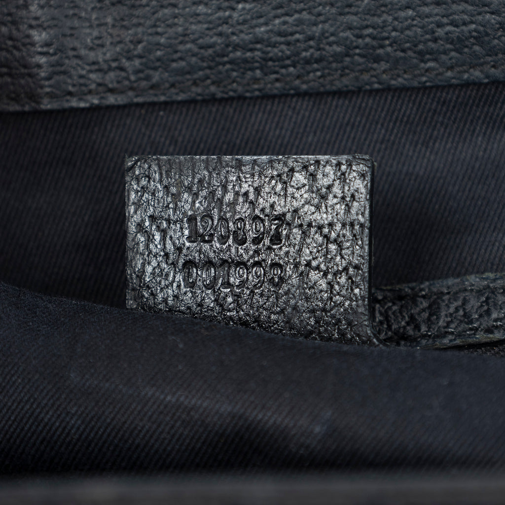 Bolso de hombro Tote Nailhead Lona Negra Monogramada