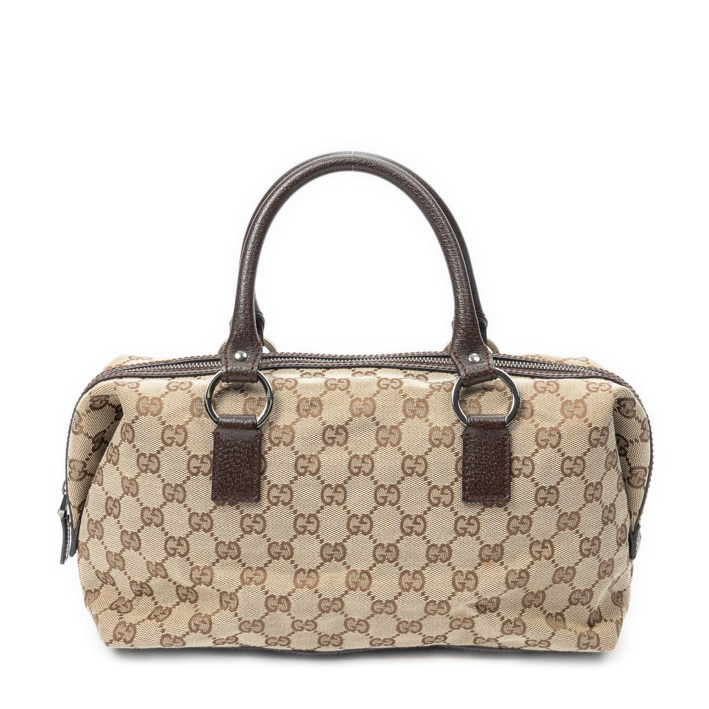 Handbag Small Boston Beige Monogrammed Canvas