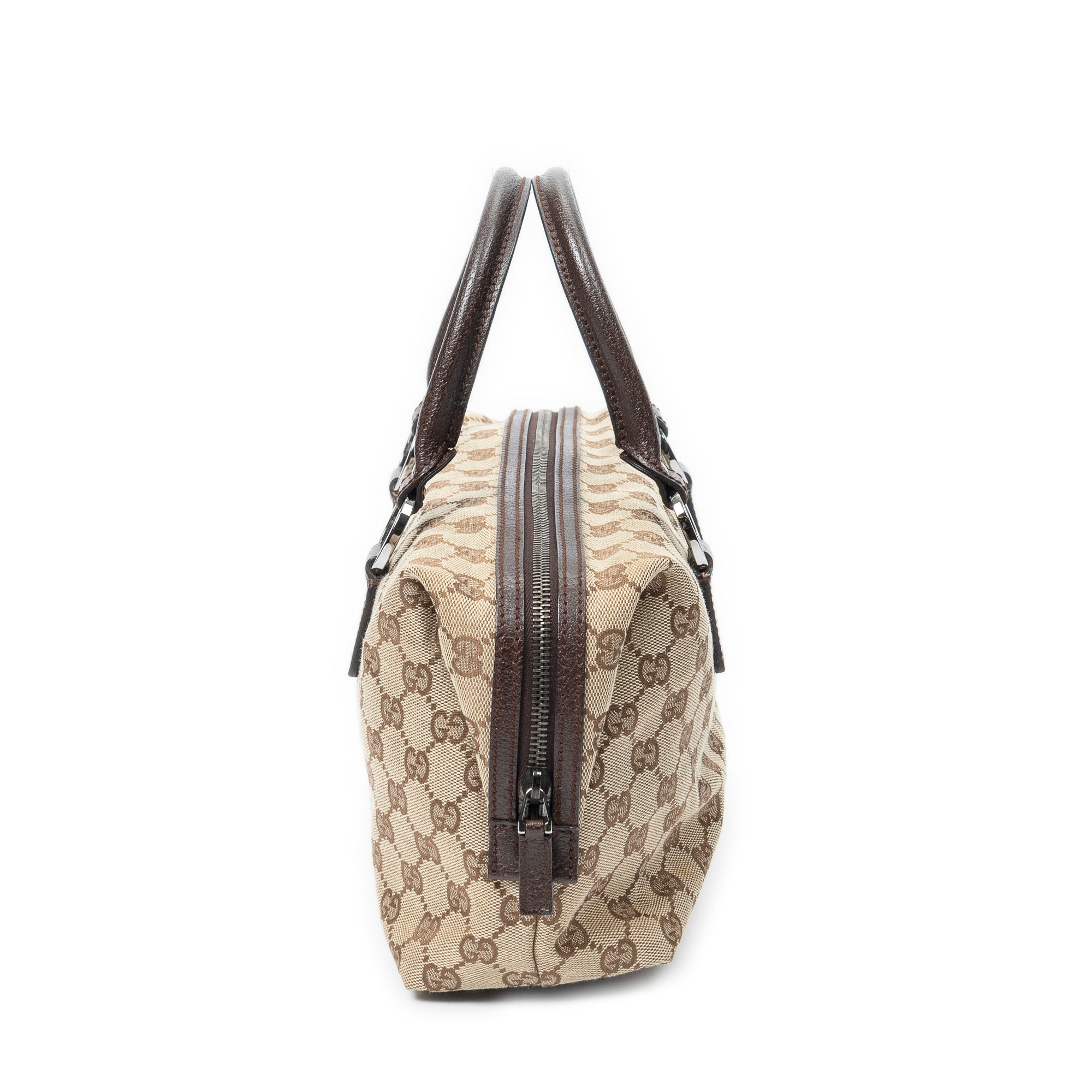 Handbag Small Boston Beige Monogrammed Canvas