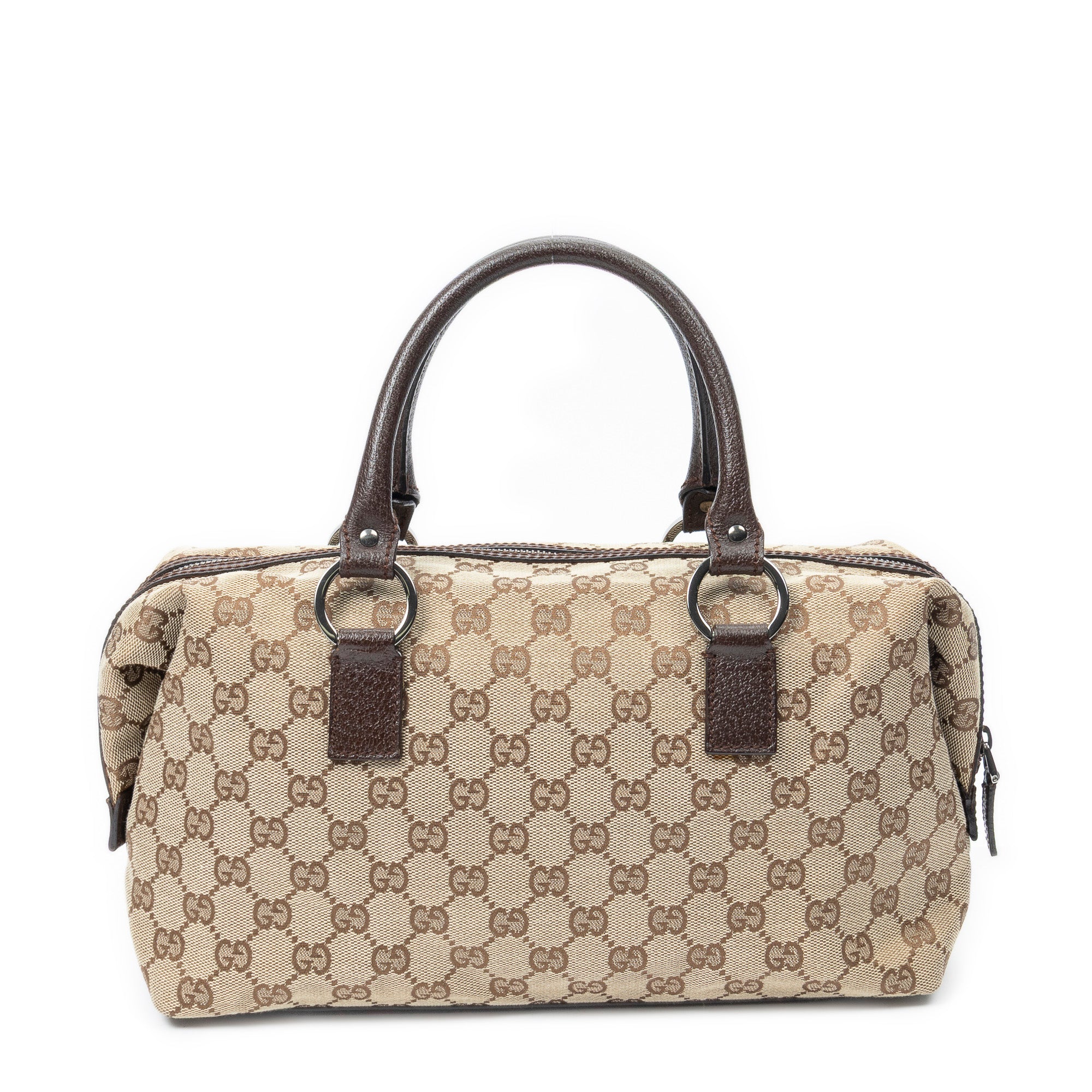Handbag Small Boston Beige Monogrammed Canvas
