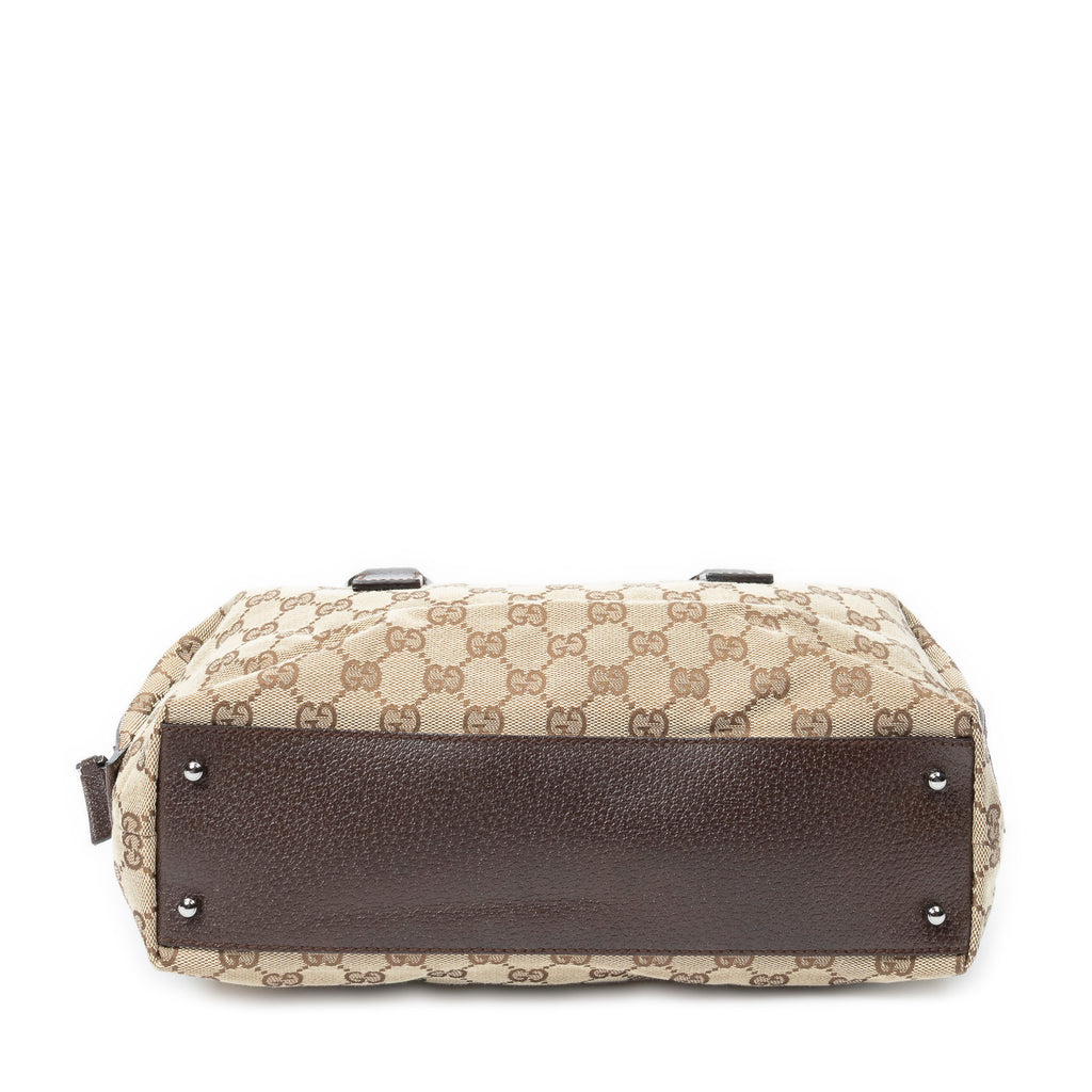 Handbag Small Boston Beige Monogrammed Canvas