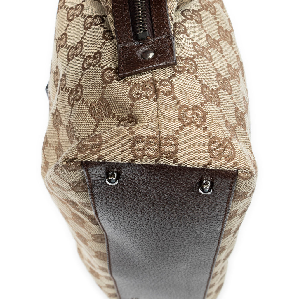 Handbag Small Boston Beige Monogrammed Canvas
