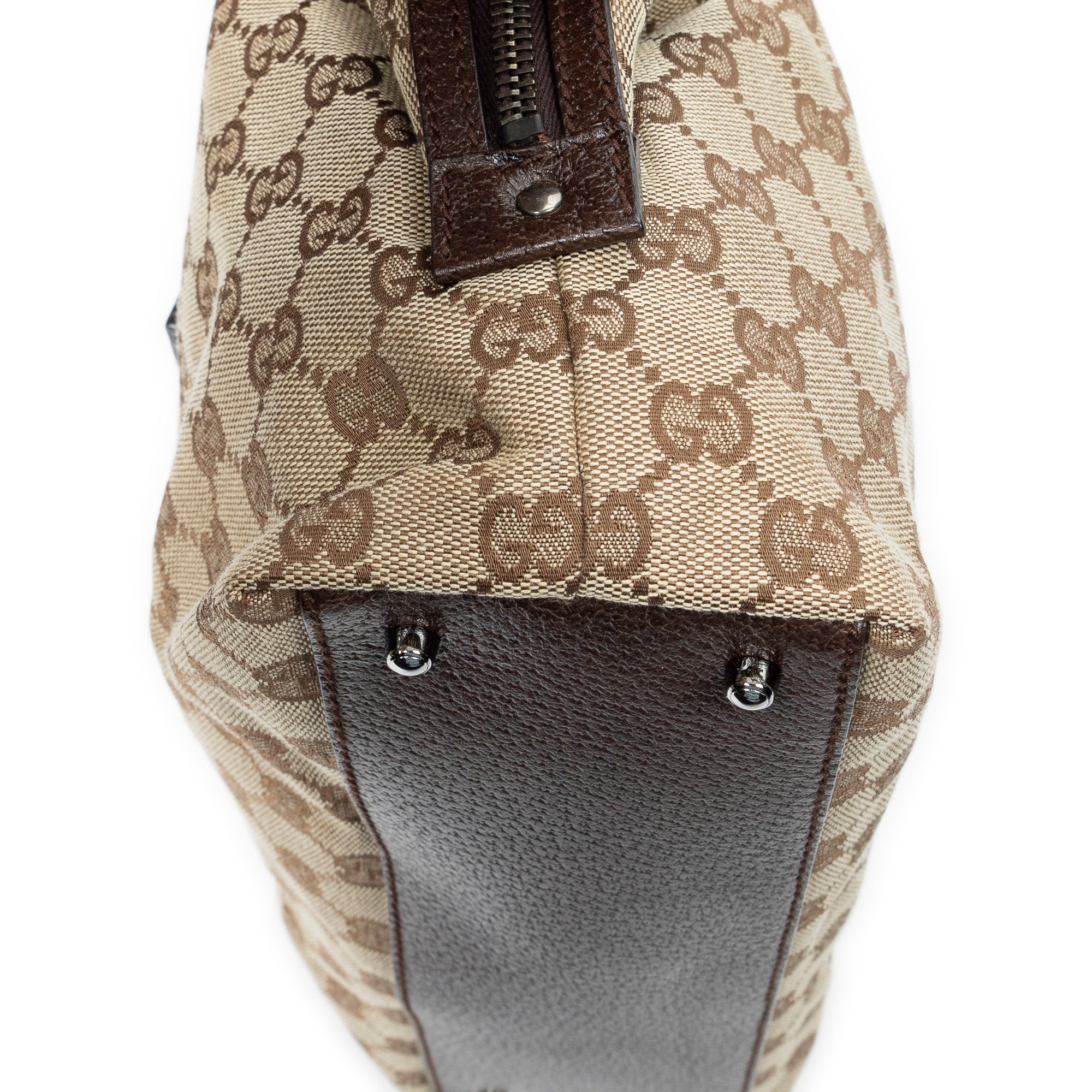 Handbag Small Boston Beige Monogrammed Canvas