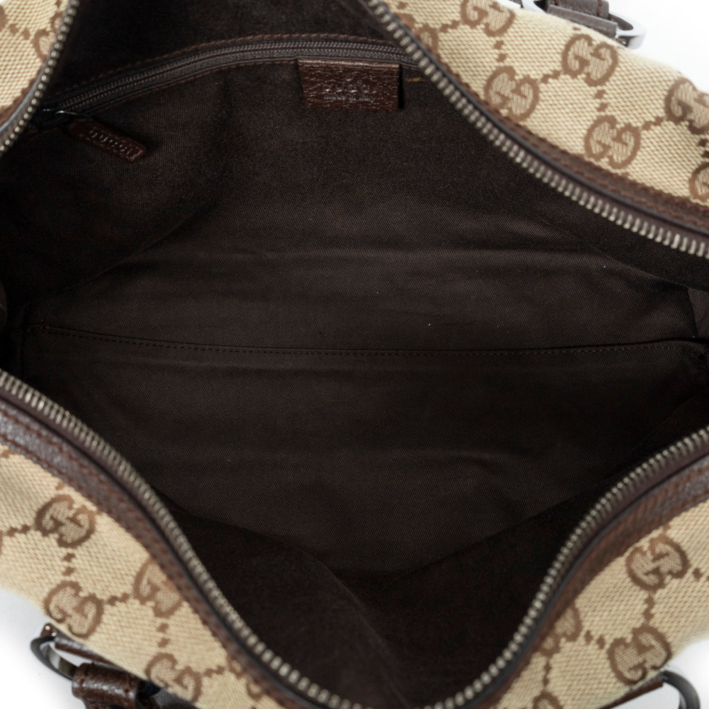 Handbag Small Boston Beige Monogrammed Canvas