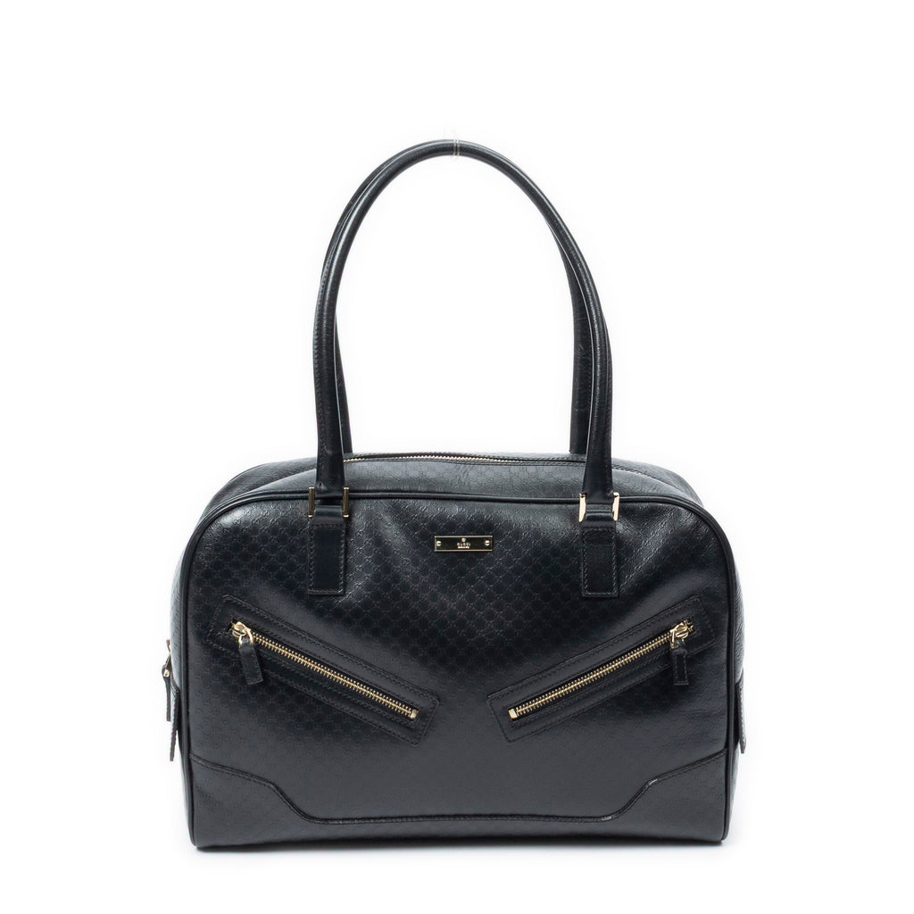 Shoulder Bag Bowling Shoulder Bag Black Microguccissima Leather