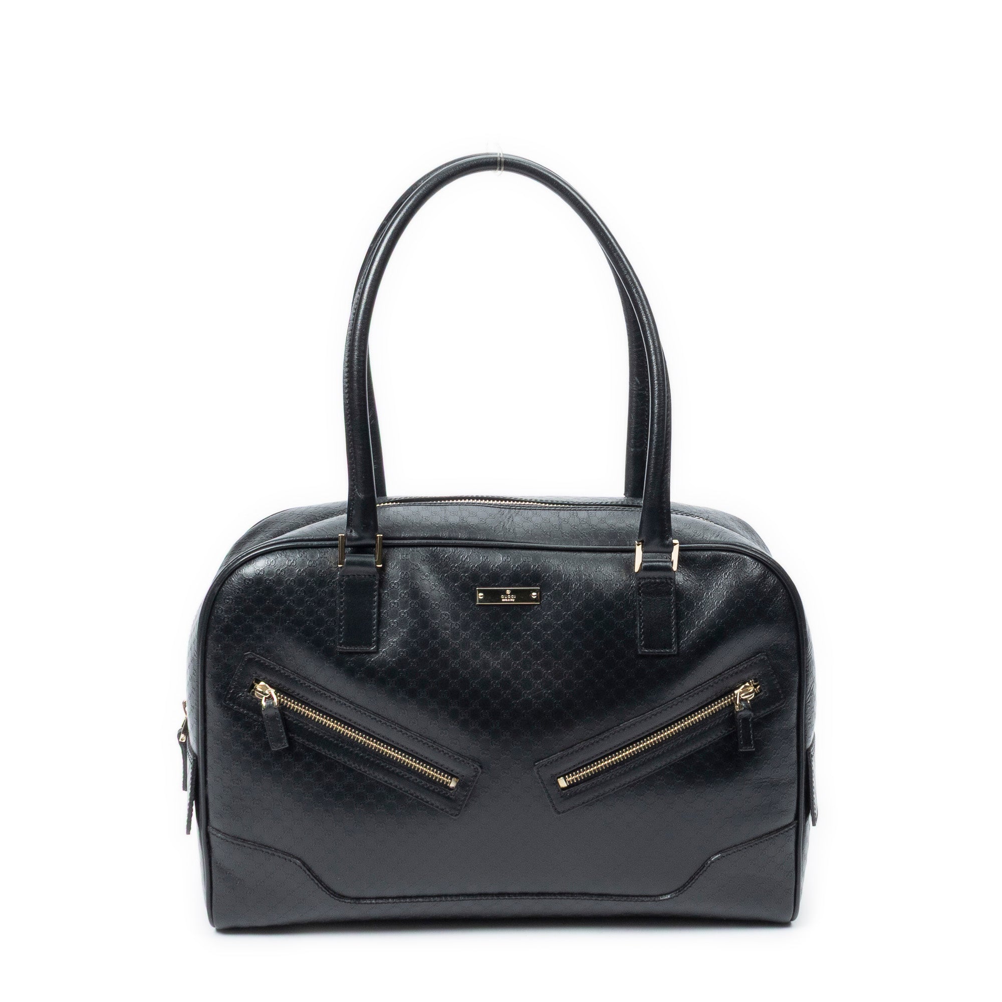Shoulder Bag Bowling Shoulder Bag Black Microguccissima Leather