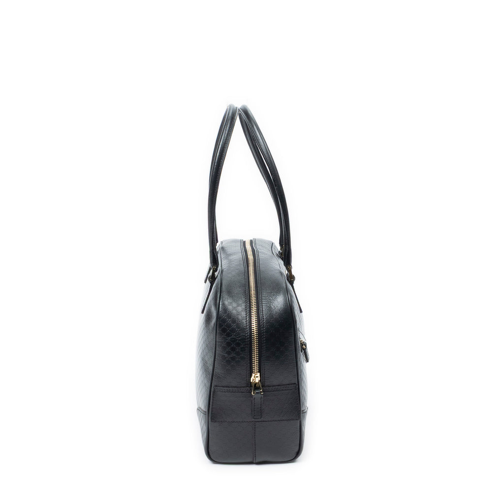 Shoulder Bag Bowling Shoulder Bag Black Microguccissima Leather