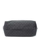 Shoulder Bag Bamboo Tassel Shopping Tote Black Monogrammed Denim Canvas