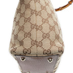 Shoulder Bag Small Bamboo Tote Beige Monogrammed Canvas