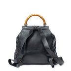 Backpack Large Bamboo Backpack Black Smooth Calfskin Leather
