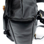 Backpack Large Bamboo Backpack Black Smooth Calfskin Leather